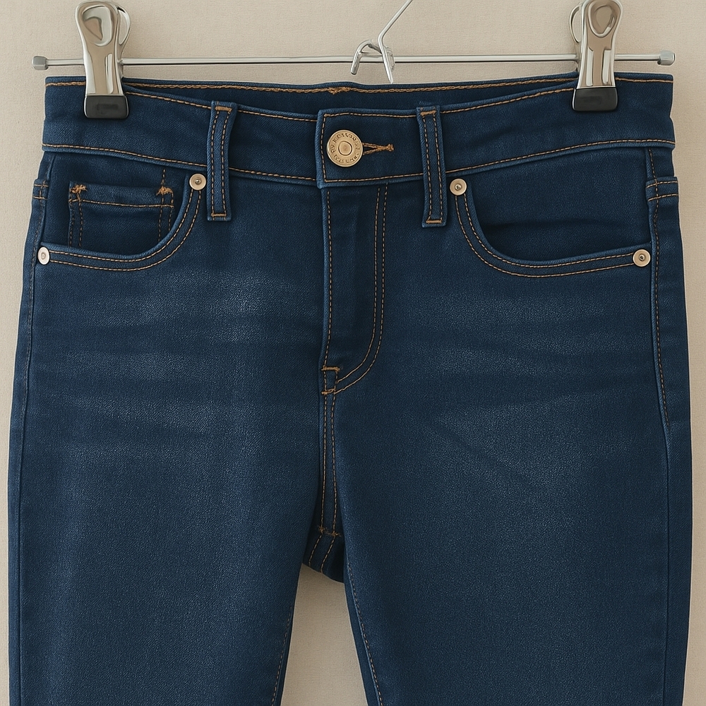 STS Blue High Rise Ankle Skinny Jeans 27L Dark Wash Fall Winter Quiet Luxury - Picture 7 of 10